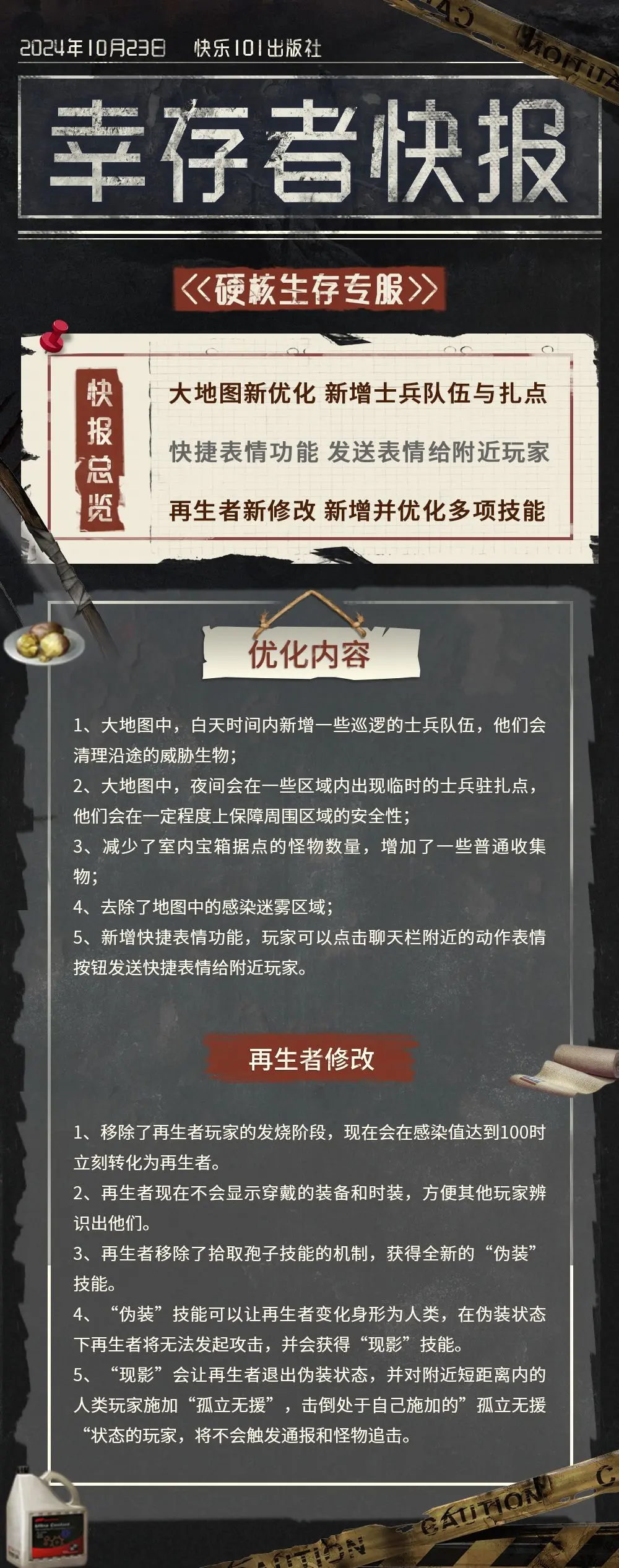 明日之后共创特别季10月23日更新公告